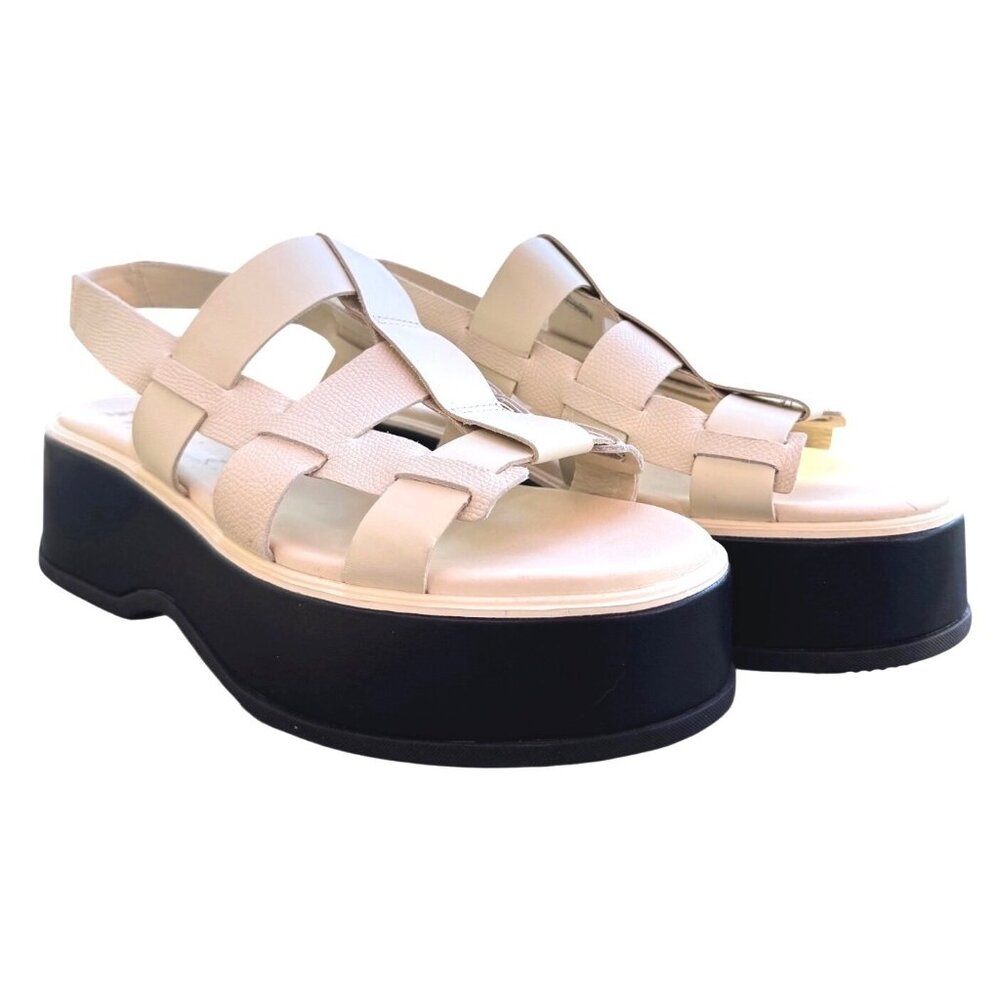Sorel Dayspring Slingback Size 10 EU 41 Honey White Black Chunky Wedge Sandal NW